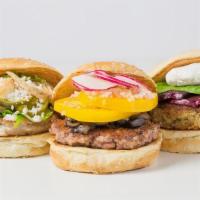 Build Your Own Chicken Burger · Start with a ground chicken patty (antibiotic-free), and add your favorite toppings. Enjoy!