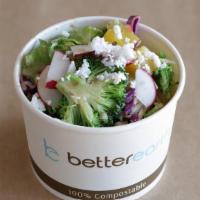 Farm Salad - Side · Mixed greens with five-spiced yellow beets, garlic broccoli, sliced radishes, local feta che...