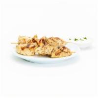 Side Of Grilled Chicken Kebobs · 2 kebobs marinated, seasoned, and grilled, served with Taziki.
