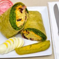 Founders Favorite Wrap · Spicy chicken salad wrap with spinach lettuce, cheddar, cranberries, golden raisins, crouton...