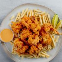 Fried Shrimp · 10 butterflied and beautifully fried Shrimp
Served with French fries.