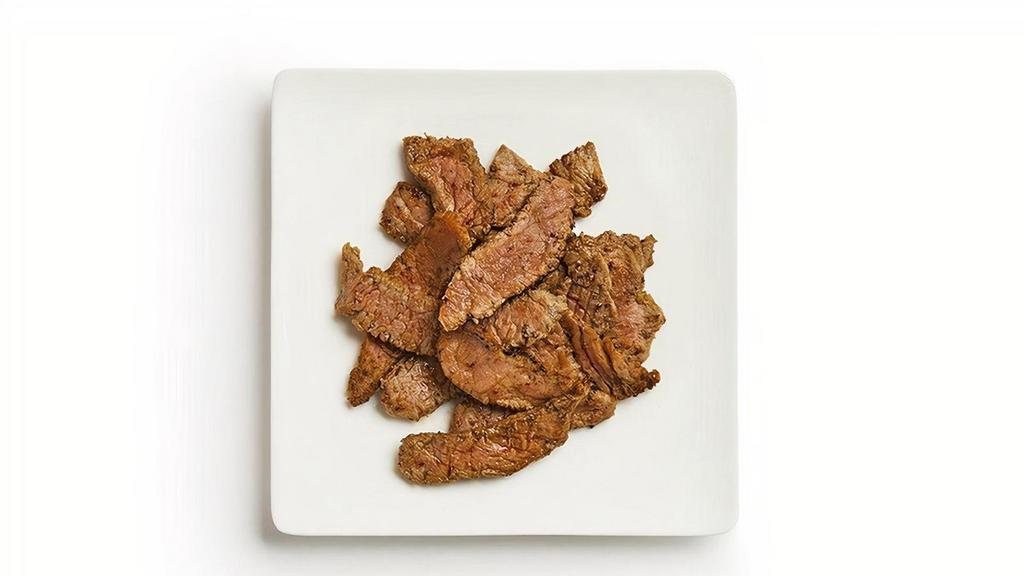 Kid'S Steak Bowl · Comes with grilled steak, basmati rice, chopped salad, tahini, fresh-baked pita & a drink.