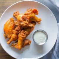 Chicken Wings · Ten of our deep fried chicken wings with your choice of flavor and dipping sauce.