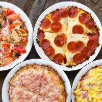 4 Pizzas Of Cheese (Family Combo) · Four cheese pizzas. cuban pizza fresh made with three types of cheese along with our delicio...
