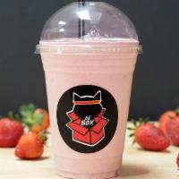 Pink Cat · Vanilla protein, strawberries and almond milk.