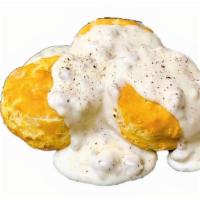 Biscuits & Gravy · 2 buttermilk biscuits served with our delicious country gravy.