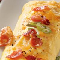 Bacon And Cheese Omelet · 3 egg omelet loaded with cheese and bacon