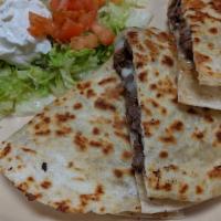 Cheese Quesadilla · Served with lettuce, tomato & sour cream on the side