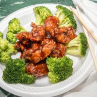 General Tso'S Chicken · Fried crispy chicken with broccoli in spicy brown sauce.