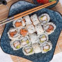 Sushi Paradise · Choose two regular rolls and salad.

Contain Raw fish. The consumption of raw or undercooked...