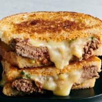 Super Patty Melt · Hamburger patty, pepper jack cheese, grilled onions, sauteed mushrooms on wheat bread.