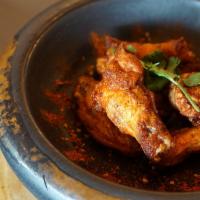 Tandoori Wings (6 Pcs) · Spicy. Chicken wings, tandoori spices, dip.