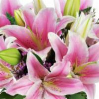 Pink Delight™ · Send your fondest wishes with our lovely arrangement of pink stargazer lilies! Beautifully a...