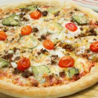 Bacon Cheese Burger Pizza · Sarpinos traditional pan pizza baked to perfection and topped with crispy bacon,lean ground ...