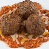3 Meatballs · 3 Meatballs topped with Parmesan Cheese and our Signature Cheese Blend with Your Choice of H...