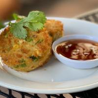 Tofu Corn Cakes (2 Pcs) · House special, vegetarian item with a little bit outside crispy.
