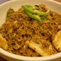 Basil Fried Rice · Medium. Jasmine rice stir-fried with onions, Thai basil, egg, bell peppers, and basil chili ...