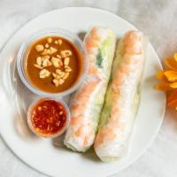 Fresh Shrimp Rolls (2) / Gỏi Cuốn (2) · Shrimp wrapped in rice paper with veggies