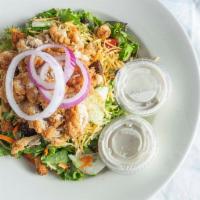 Jumpin' Jax Salad · House salad mix with topped with grape tomatoes, cucumber, red onions, shredded carrots, shr...