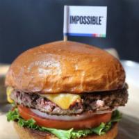 Impossible Burger · Lettuce, tomato, pickle on a butter brioche bun.