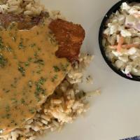 Stuffed Flounder (Cal 790) · flounder stuffed with southern crab dressing, lightly breaded and fried, topped with cajun c...