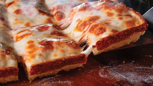 X-Large Cheese Pizza · 12 pcs. Build your own Detroit-Style Pizza topped with premium mozzarella & your choice of toppings.