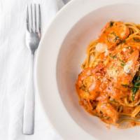 Chicken Diavolo · Spaghetti, Brandy, marinara, a touch of cream