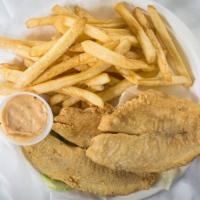 Tilapia & Shrimp Platter · 2pc fish and 10 shrimp