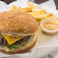 Cheese Steak Burger · Char-broiled and hickory smoked 1/2 lb angus. With steak, grilled onions, and quickie's sauce.