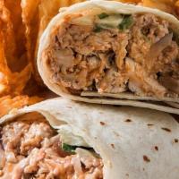 Bbq Chicken Wrap · Chicken, lettuce, tomatoes, onions, cucumber, Monterey Jack, and cheddar cheeses. Tossed in ...