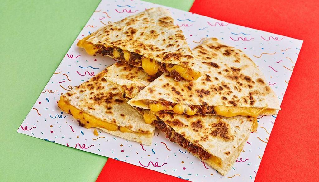 Beyond Meat Quesadillas · Plant-based Beyond Meat with shredded cheese, queso, and your choice of sauce.