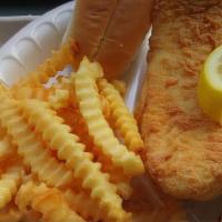 2 Piece Fish Platter · 2 perfectly seasoned and crispy fried pieces of whiting , comes with fries , white bread and...