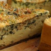 Quiche Veggie · Best veggie quiche ever!!. Peppers, onions, tomatoes, spinach, mushrooms and Parmesan cheese.