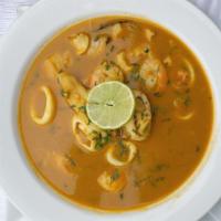 Parihuela · Aphrodisiac fish and seafood soup.