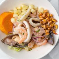 Ceviche Mixto · Mixed – fish, seafood.