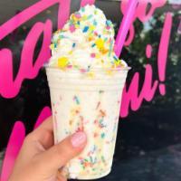 New: Birthday Cake Shake · Birthday Vanilla Cake vibes with sprinkles all up in our Vanilla Milkshakes topped with swee...
