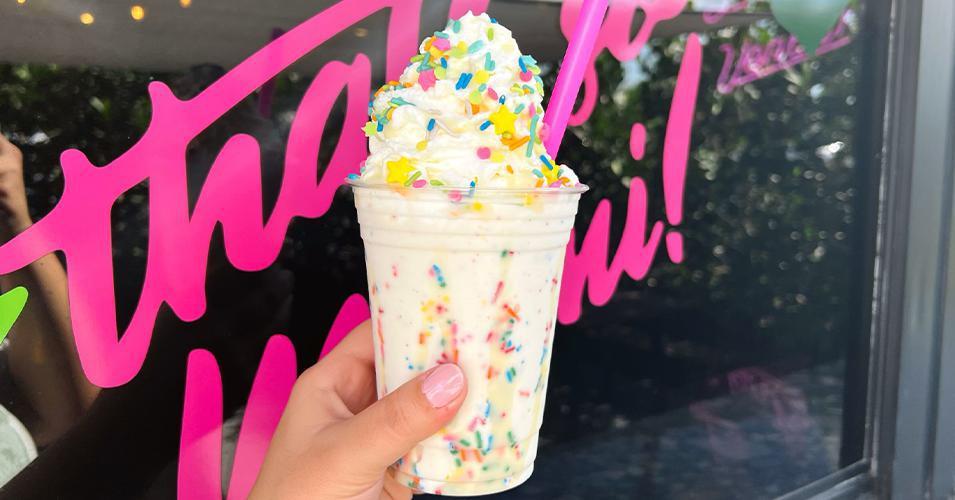 New: Birthday Cake Shake · Birthday Vanilla Cake vibes with sprinkles all up in our Vanilla Milkshakes topped with sweet condensed milk, (ALWAYS) house-made fresh whipped cream and over the top fun sprinkles. Make a wish!