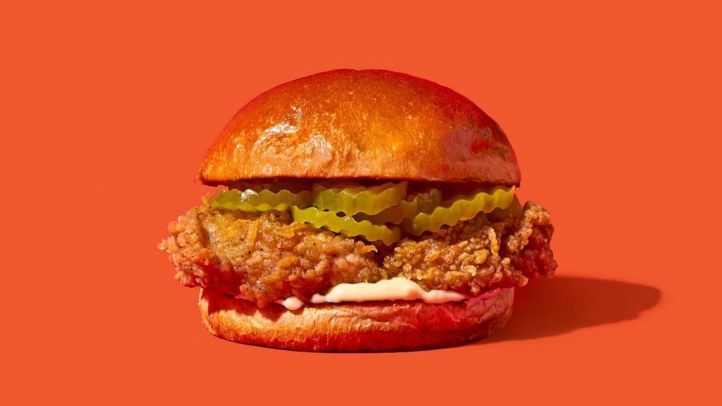The Classic · Our signature fried chicken served on a toasted bun and topped with pickles and mayonnaise.