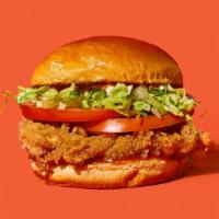 Spicy Buffalo · Our signature fried chicken served on a toasted bun and topped with lettuce, tomato, blue ch...