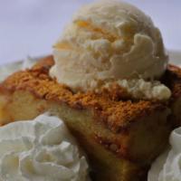 Bambi'S Bread Pudding · White chocolate bread pudding served with a side of vanilla bean ice cream
