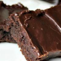 Triple Fudge Brownie · A thick and fudgey homemade brownie.
