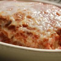 Baked Lasagna · Layers of Pasta, Beef, and Ricotta Cheese topped with Mozzarella and Baked to Perfection in ...