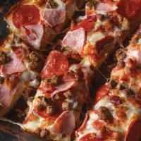 Large All Meaty · Pizza sauce, premium mozzarella, pepperoni, ham, bacon, Italian sausage & hamburger 390-480 ...