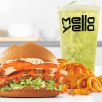 Roast Buffalo Chicken Sandwich · Slow roasted chicken drizzled in spicy buffalo sauce with lettuce and parmesan peppercorn ra...