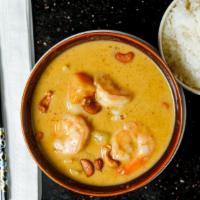 Massaman Curry · Potato, cashew nut, onion, and coconut milk sweet potato and white potato. Served with white...