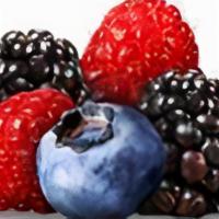Berrygood · Heart healthy!. Strawberries, blue berries, raspberries, blackberries, orange and banana.