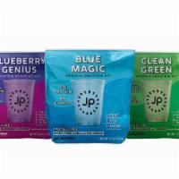 Jp 3-Pack Ready To Blend Kit Variety Pack (16 Oz Each) · A variety pack of our top-selling Ready to Blend Kits: Blue Magic Protein Smoothie, Clean Gr...