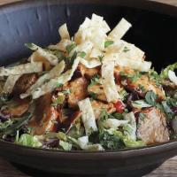 Asian Chicken Salad · Mongolian BBQ grilled chicken atop a napa cabbage blend with red bell pepper, scallion & fre...