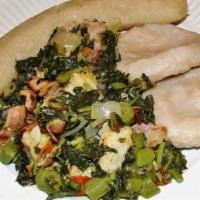 Large Callaloo And Salt Fish · Please allow an extra 15 minutes for cook time.
