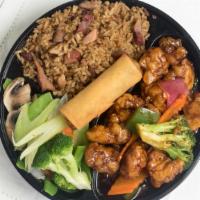General Tso'S Chicken · Served with vegetable egg roll
And Pork Fried Rice